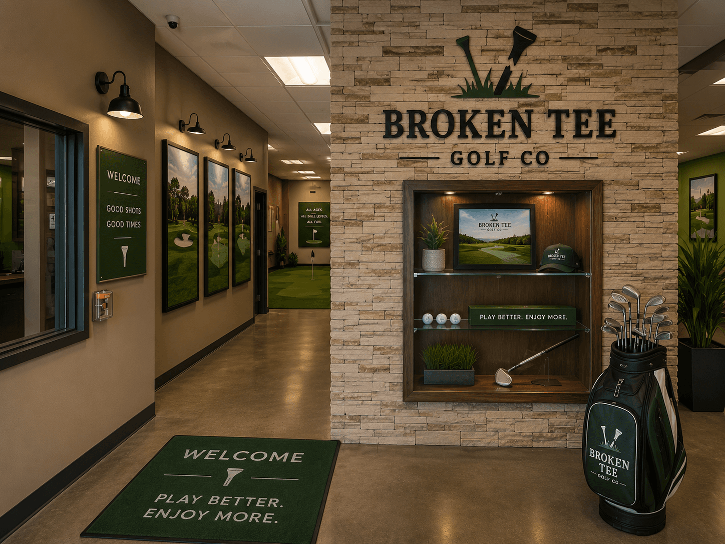 <p><span style="color: rgb(107, 191, 89);">⛳ Welcome to Broken Tee Golf Co. – your local destination for year-round golf, competition, and community. </span></p>